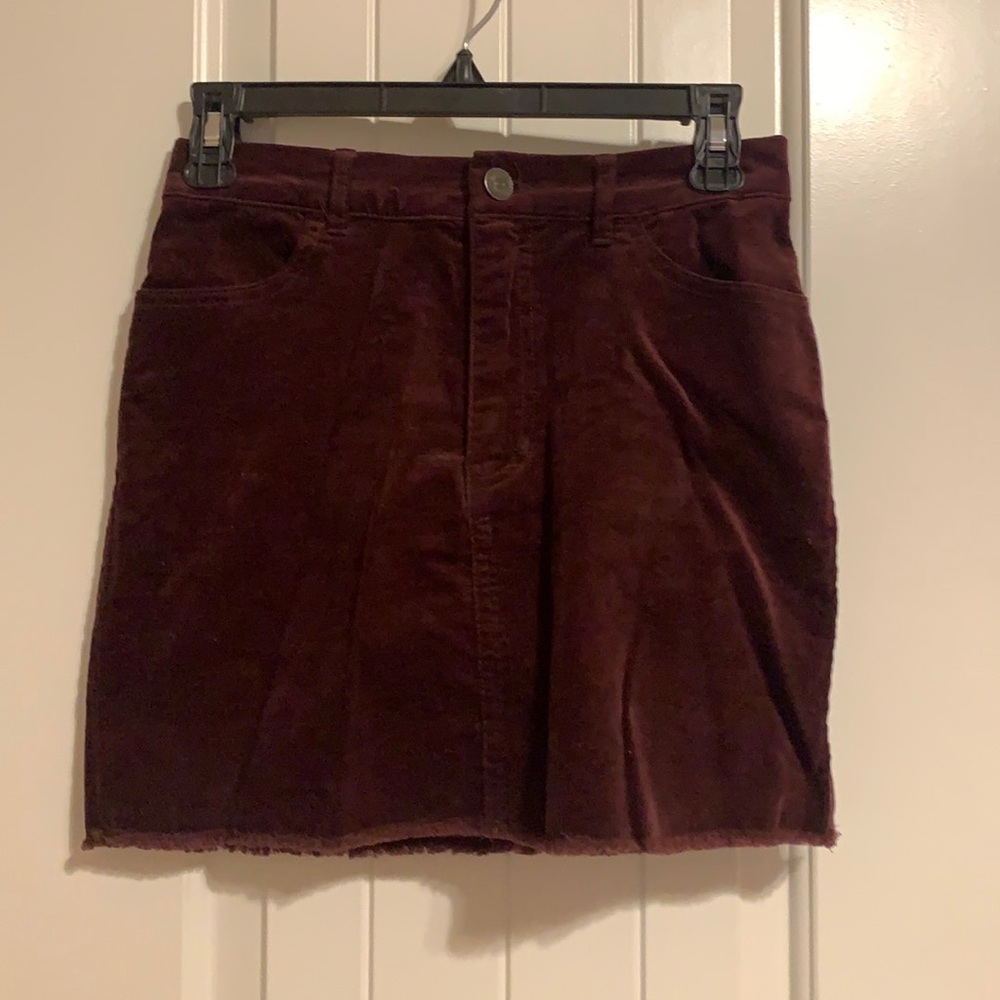 Maroon corduroy skirt